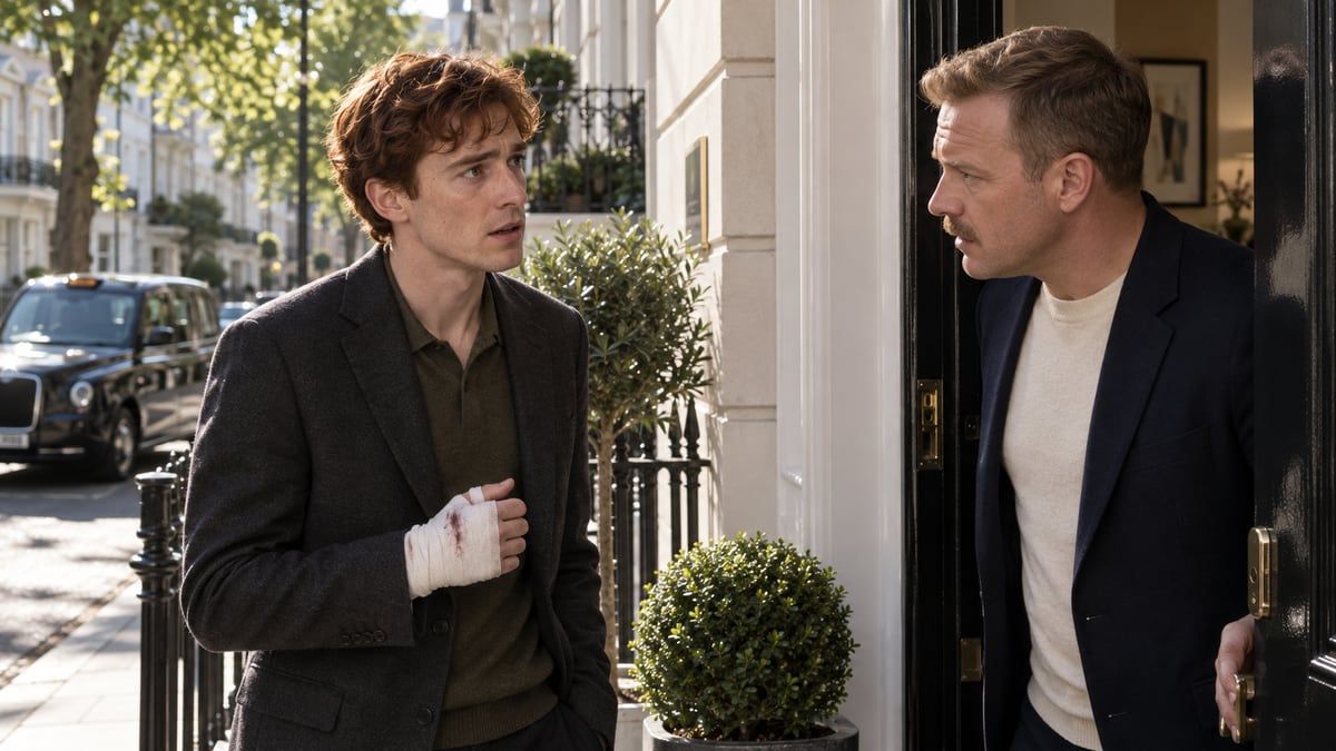 Victor Hatherley, his hand bandaged, at Dr Watson's door early in the morning