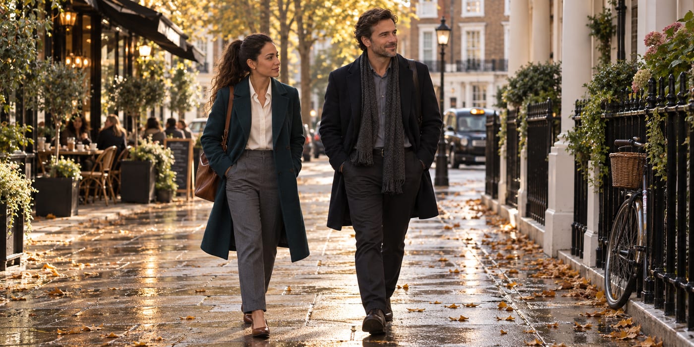Nina and Tom on a slow walk with no particular direction