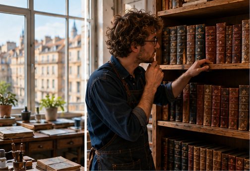 l’étagère de livres
