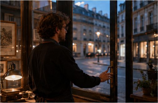 Julien ferme l’atelier