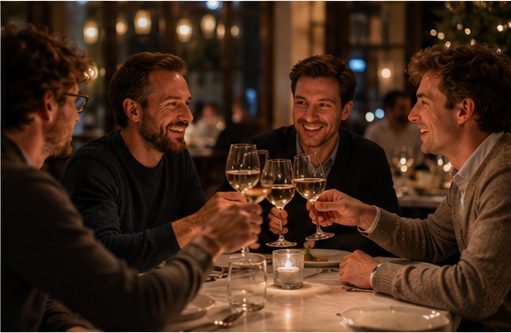 des amis au restaurant
